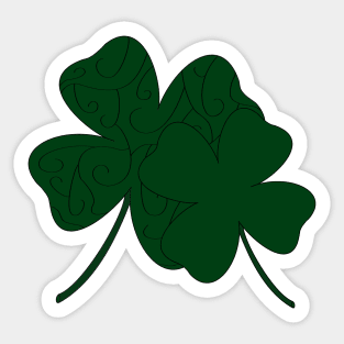Double Luck Four Leaf Clovers Sticker